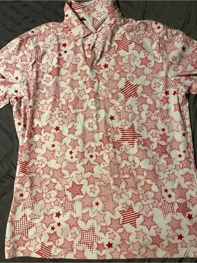 Pink Star Print Polo